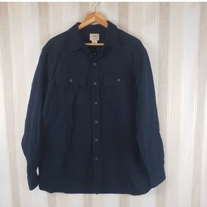 NEW L.L. Bean Traditional Fit Chamois Button Down Shirt Navy Blue Size Large